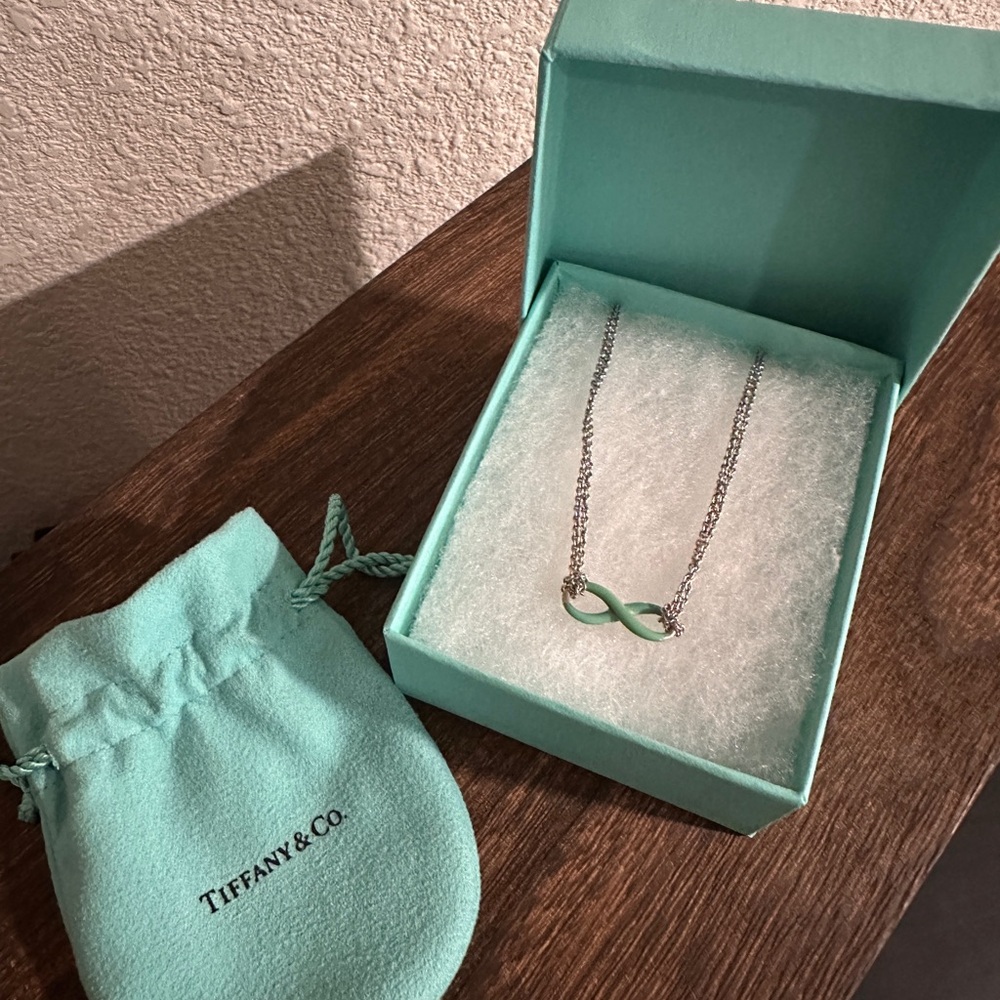 Tiffany & Co. Silver Infinity Pendant with Blue Box